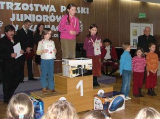 Judyta Lachowicz, Katarzyna Murawko, Dominika Ociepka, Mistrzostwa Polski Juniorek do lat 8, Kołobrzeg, 2005.