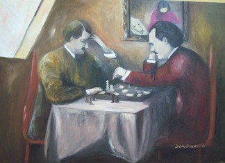 Hitler z Leninem grają w szachy.